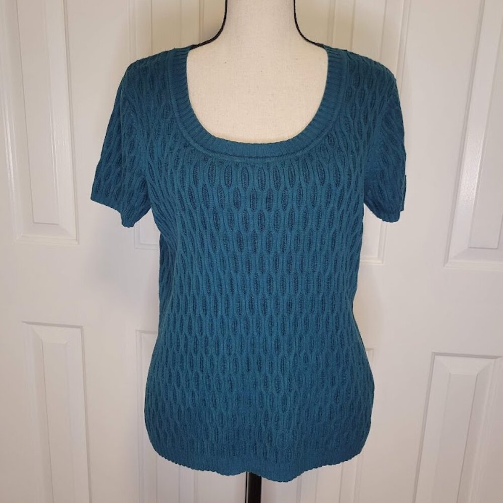 Austin Reed Teal Silk Blend Short Sleeve Sweater – Size L